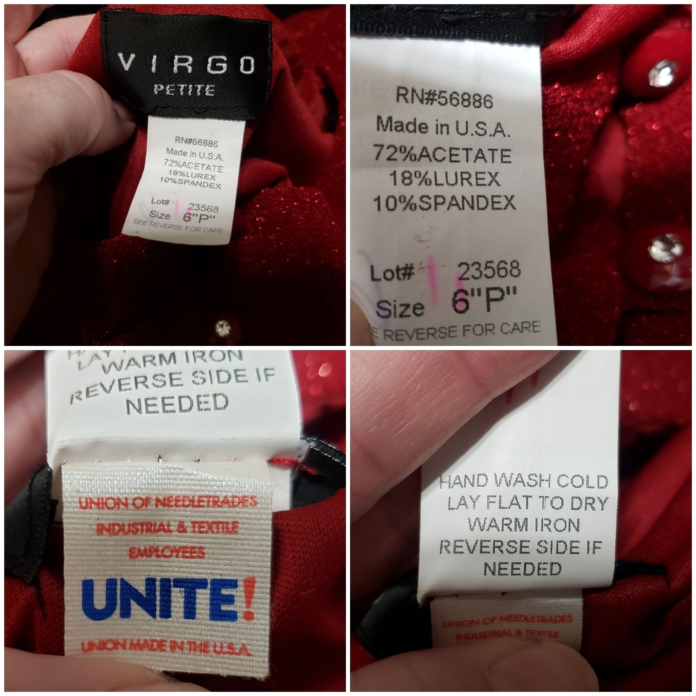 Vintage Virgo Petites Sz 6P Union Made Dress NWT - Picture 9 of 14
